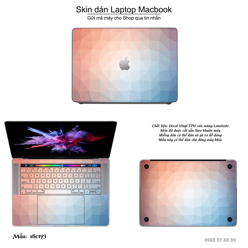 Skin dán Macbook mẫu Hoa văn sticker (đã cắt sẵn, inbox mã máy cho shop)