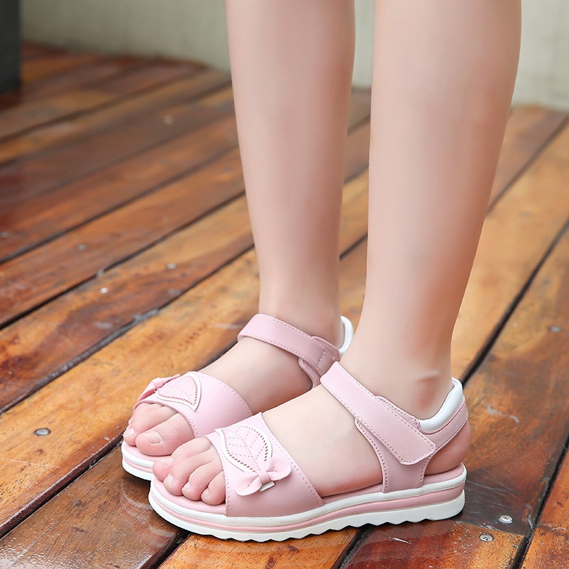 Dép sandal bé gái da mềm, êm chân, phong cách Hàn Quốc AE5, size to 30-37, hàng cao cấp