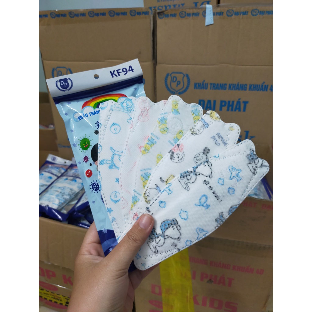 1 THÙNG 300 CÁI Khẩu trang trẻ em KIDS 4D KF94 TC Hàn Quốc AN TOÀN, KHÁNG KHUẨN