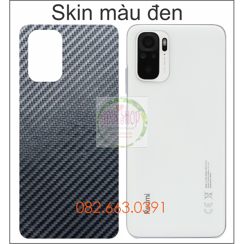 Miếng dán mặt lưng skin carbon Xiaomi Redmi Note 10 / Note 10 Pro (2021)