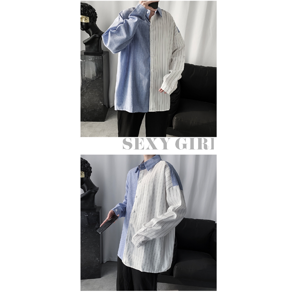 Áo sơ mi kẻ sọc form rộng thời trang cho nam | BigBuy360 - bigbuy360.vn