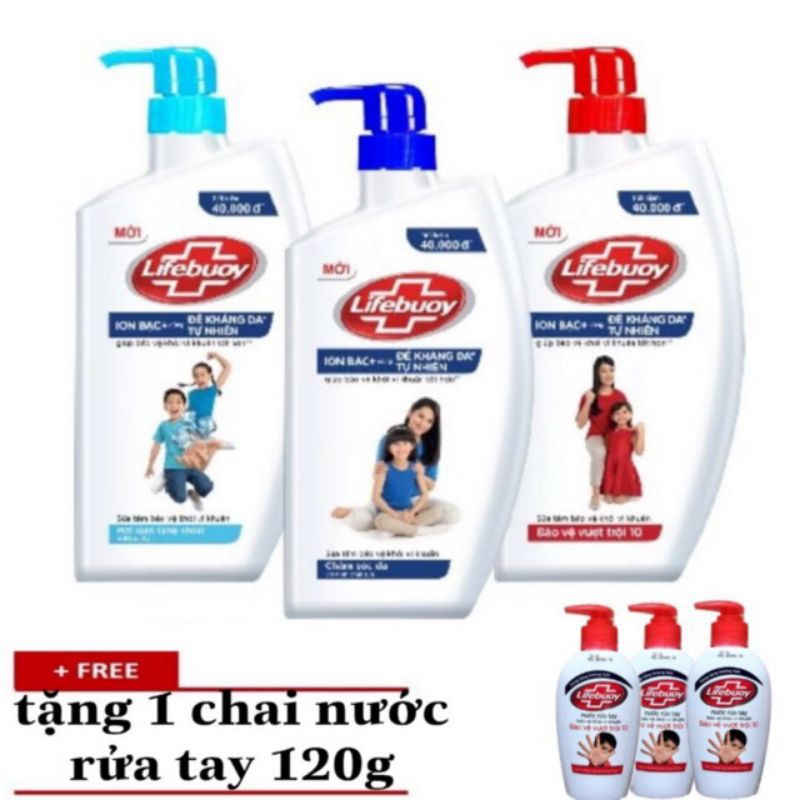 Sữa tắm Lifebuoy 850g tặng sữa tắm matcha 200g đủ mầu