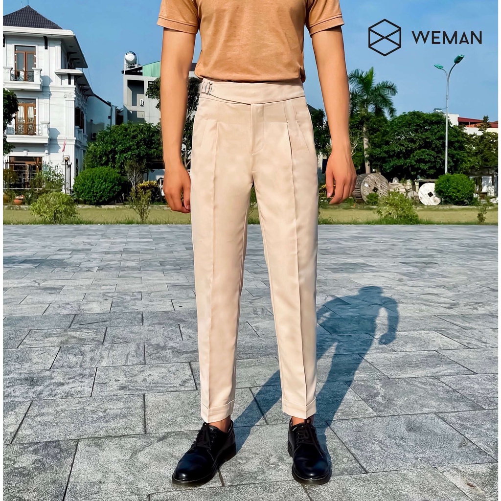 Quần Tây Nam Lưng Cao Sidetab, Thiết kế Cạp Cao Phom Dáng Slim Fit Hàn Quốc Signature Thời Trang WEMAN - WM01