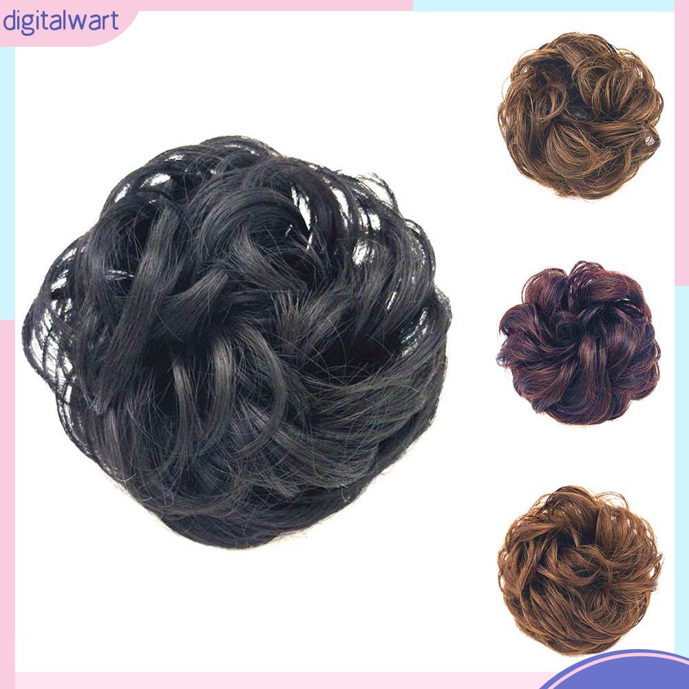 Búi tóc giả co giãn kiểu xoăn gợn sóng thời trang