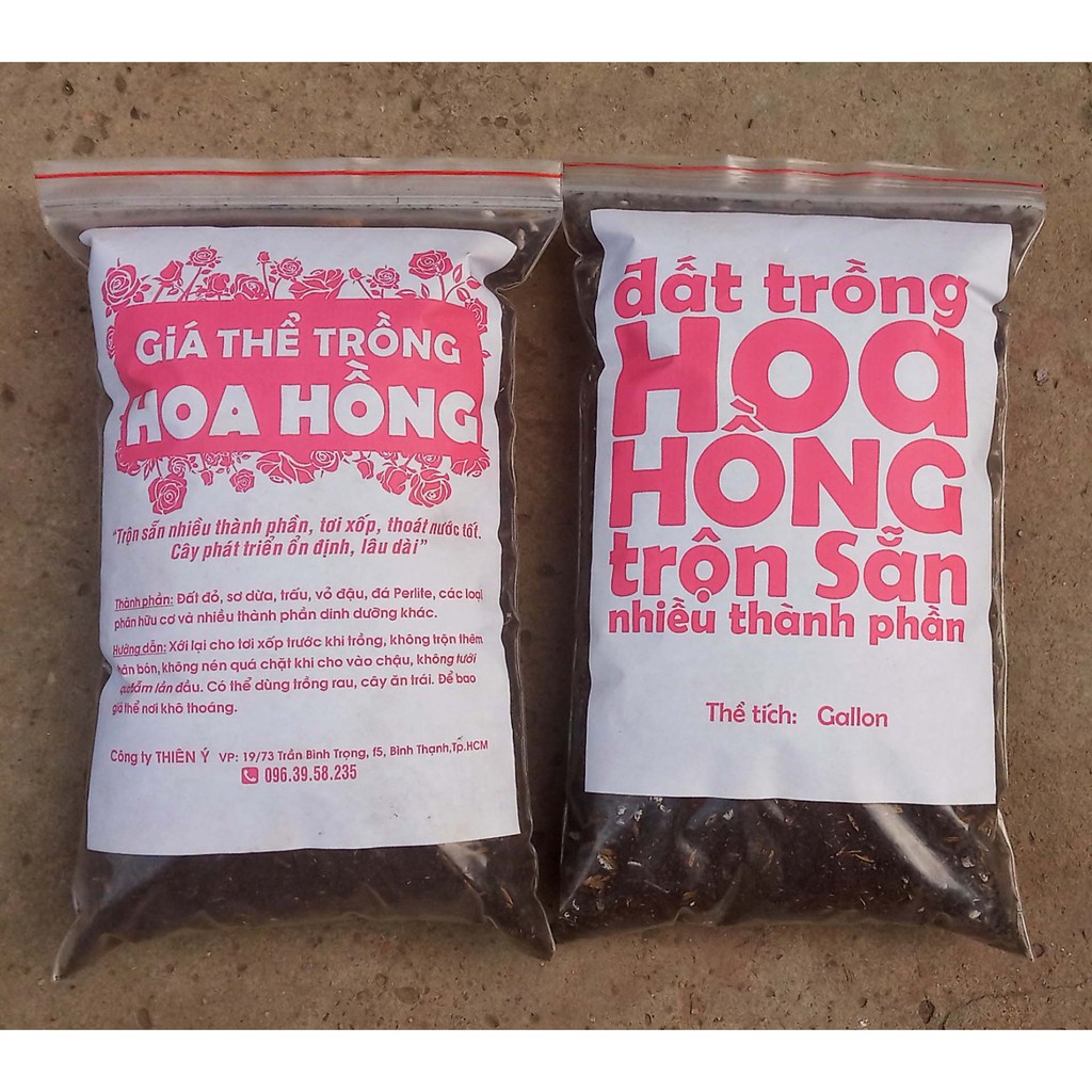 Đất Trồng Chậu sân vườn, Trồng Hoa Hồng Trộn Sẵn Nhiều Thành Phần tơi xốp, thoát nước tốt 1gallon