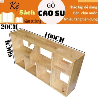 Kệ sách treo tường rộng 100cm bằng gỗ, giá sách treo tường 100% gỗ tự nhiên, kệ gỗ trang trí gắn tường