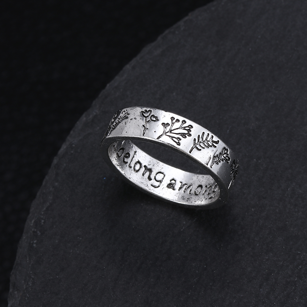 Nhẫn đeo tay kim loại hình hoa cổ điển cho nam nữ