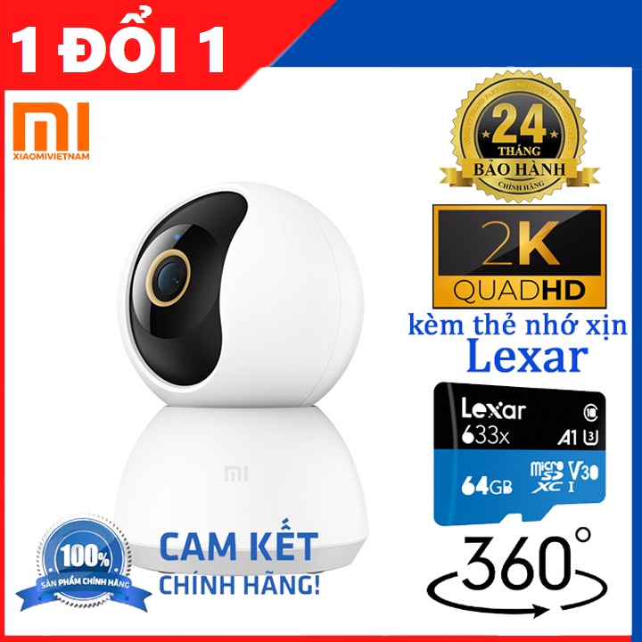 Camera IP không dây wifi Mi Home 360 Độ 2K Xiaomi - Hàng Chính Hãng