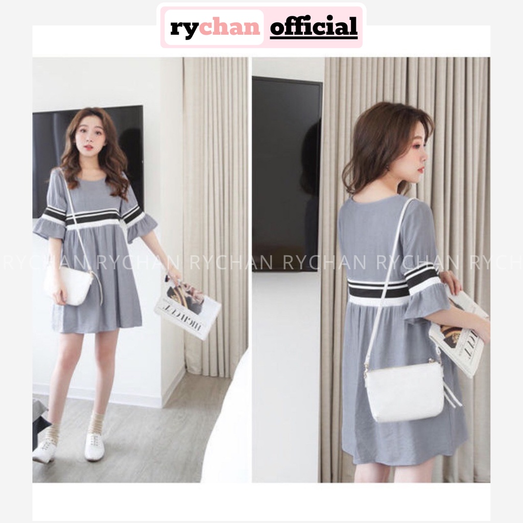 [ẢNH THẬT CUỐI] DX918 - Đầm Xòe Babydoll Phối Viền Tay Loe Đầm Babydoll Dễ Thương
