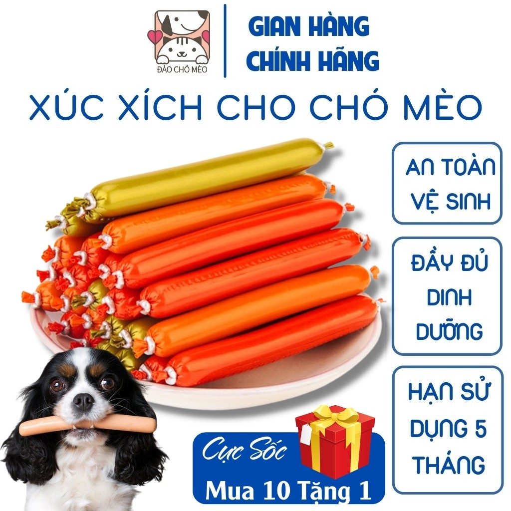 [Mã SKAMLTSM9 giảm 10% đơn 99K] [DEAL 1K] Xúc xích chó mèo ăn liền 15gr - Đảo Chó Mèo