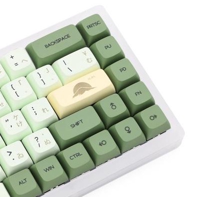 Bộ keycap XDA PBT Matcha Trà Xanh 125 nút in Dye-Sub Font chữ to ( hỗ trợ layout 61 64 87 104 108 Phím )