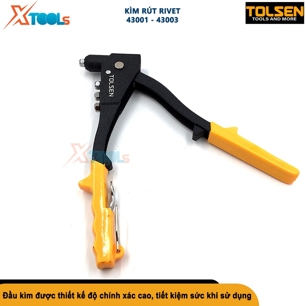 Kìm rút đinh tán chuyên dụng TOLSEN 43001-43003, kềm rút rive trợ lực tay cầm dài cỡ đinh rút 2.4mm[CHÍNH HÃNG][XTOOLS]