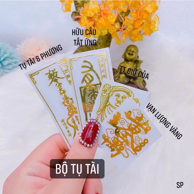 [Đã Thỉnh] Bộ Tứ Linh Phù Dán Điện Thoại May Mắn Tài Lộc Phong Thuỷ
