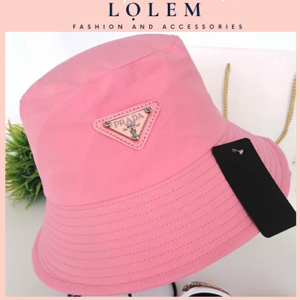 Nón Bucket Prada 💖HÀNG MỚI 2023💖 Mũ Bucket Nam Nữ Vành Trơn Chất Liệu Gió LOGO Cao Cấp Quảng Châu