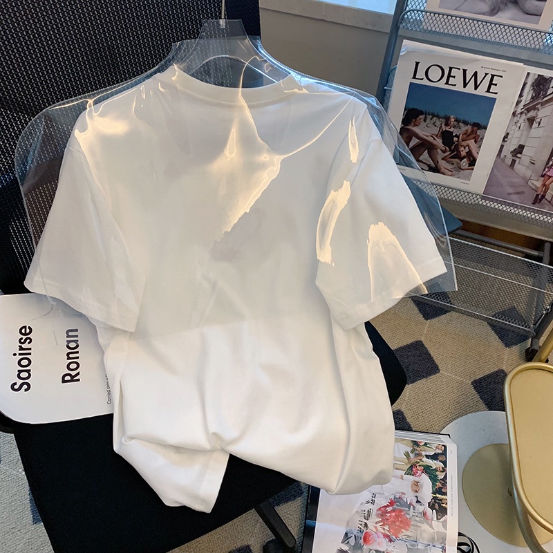 NRVP Áo Thun Nữ Ngắn Tay Dáng Rộng In Họa Tiết Phong Cách Hàn Quốc Mới