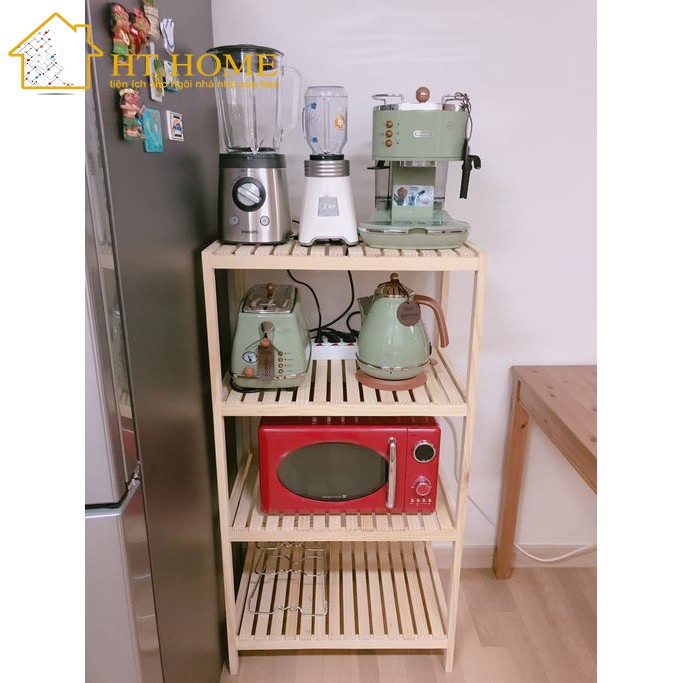 KỆ LÒ VI SÓNG 4 TẦNG GỖ THÔNG | BigBuy360 - bigbuy360.vn