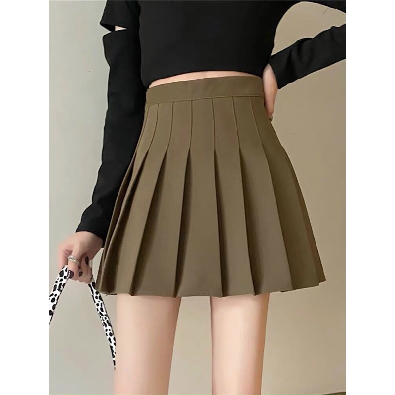 Chân Váy Nữ Xếp Ly ,Chân Váy Lưng Cao Chữ A