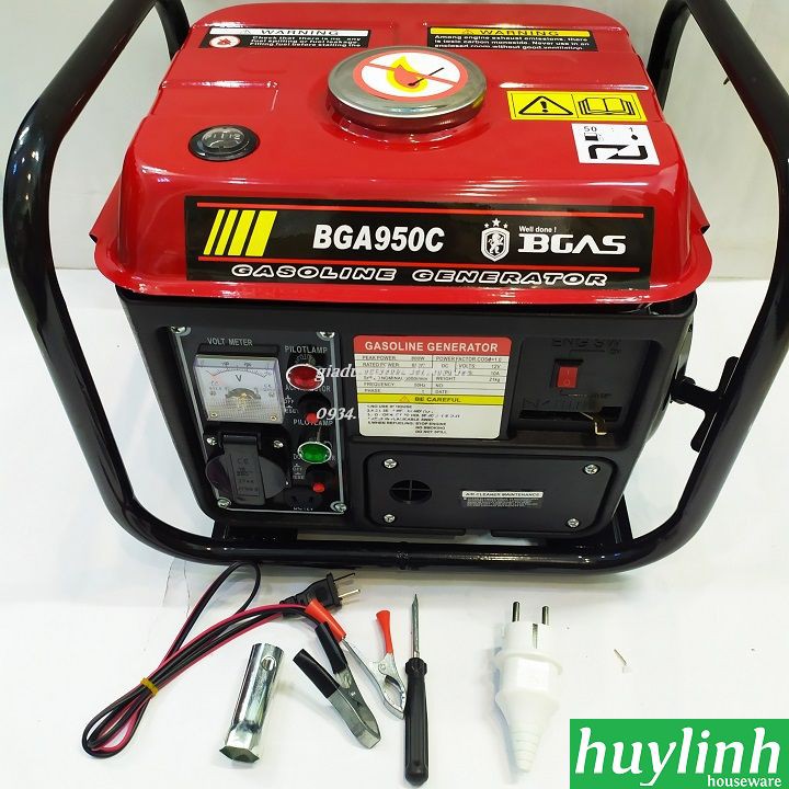 Freeship Máy phát điện chạy xăng Bgas BGA950C - 0.8KVA