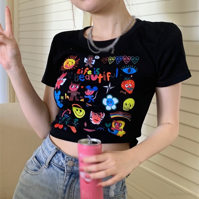 Áo Thun Ngắn Tay Phong Cách Hàn Quốc Thời Trang Cho Nữ