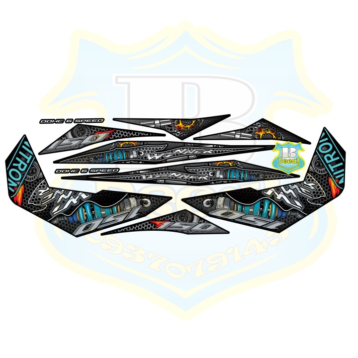 ( Quí khách vui lòng mang ra tiệm cho thợ dán ) Tem winner phuộc nitron đen