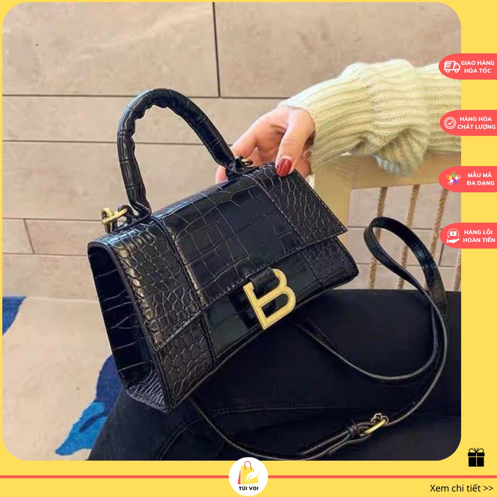 (Bản đẹp) Túi đeo chéo nữ có quai xách khóa chữ B thiết kế độc lạ, cá tính CV67