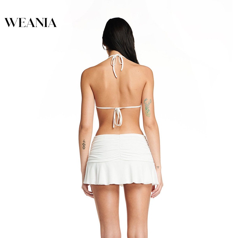 Áo Tank Top Cổ Thấp Hở Lưng Màu Trơn Phong Cách Đường Phố Cho Nữ L0715