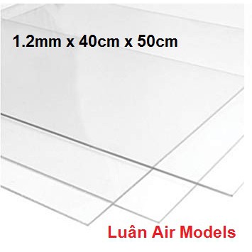 1.2mm 40x50cm Combo 3 tấm nhựa mica cứng trong suốt làm hồ cá, hộp kính, ốp biển số,cắt theo yêu cầu - Luân Air Models