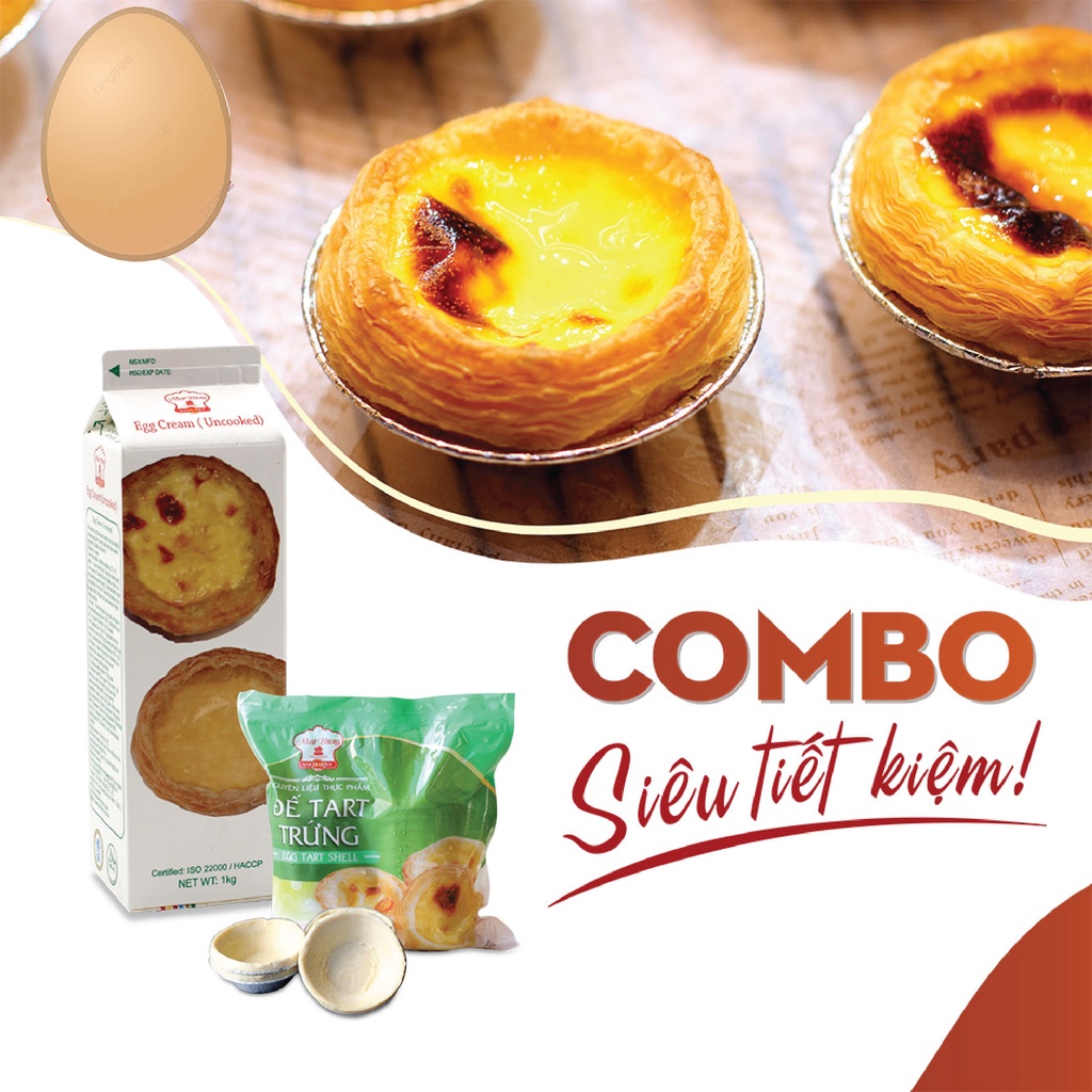 Combo Đế Bánh Tart Trứng và Kem Trứng (Combo 1)