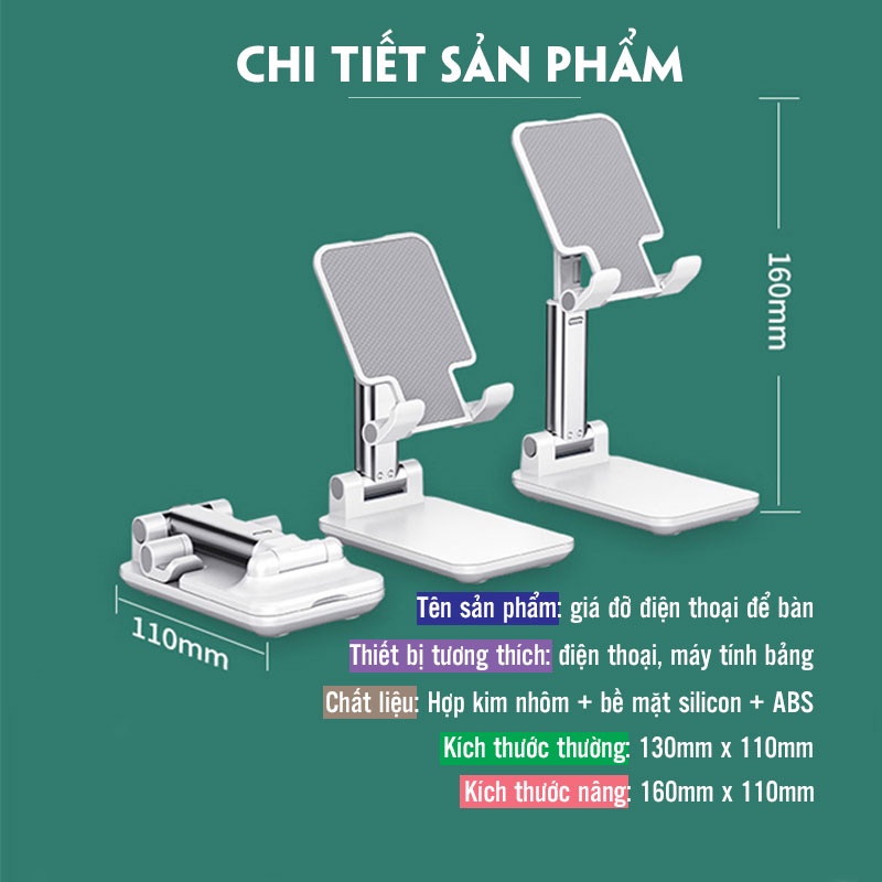 Giá Đỡ Điện Thoại Để Bàn Cao Cấp Có Thể Gấp Gọn - Phone Stand ABS Cao Cấp Phù Hợp Mọi Dòng Điện Thoại, Máy Tính Bảng