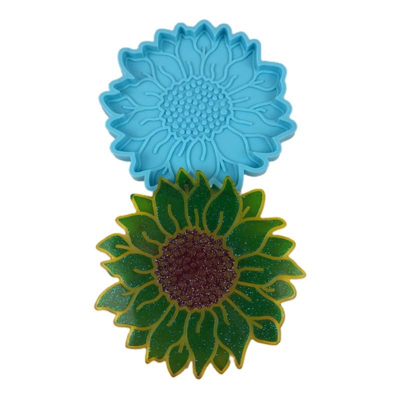 Sa Khuôn Silicone Làm Đế Lót Ly Hình Bông Hoa DIY