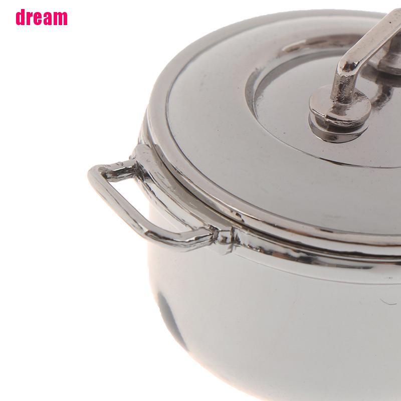 Mô Hình Nồi Nấu Ăn Bằng Thép Không Gỉ Tỉ Lệ 1 / 12 Trang Trí Nhà Búp