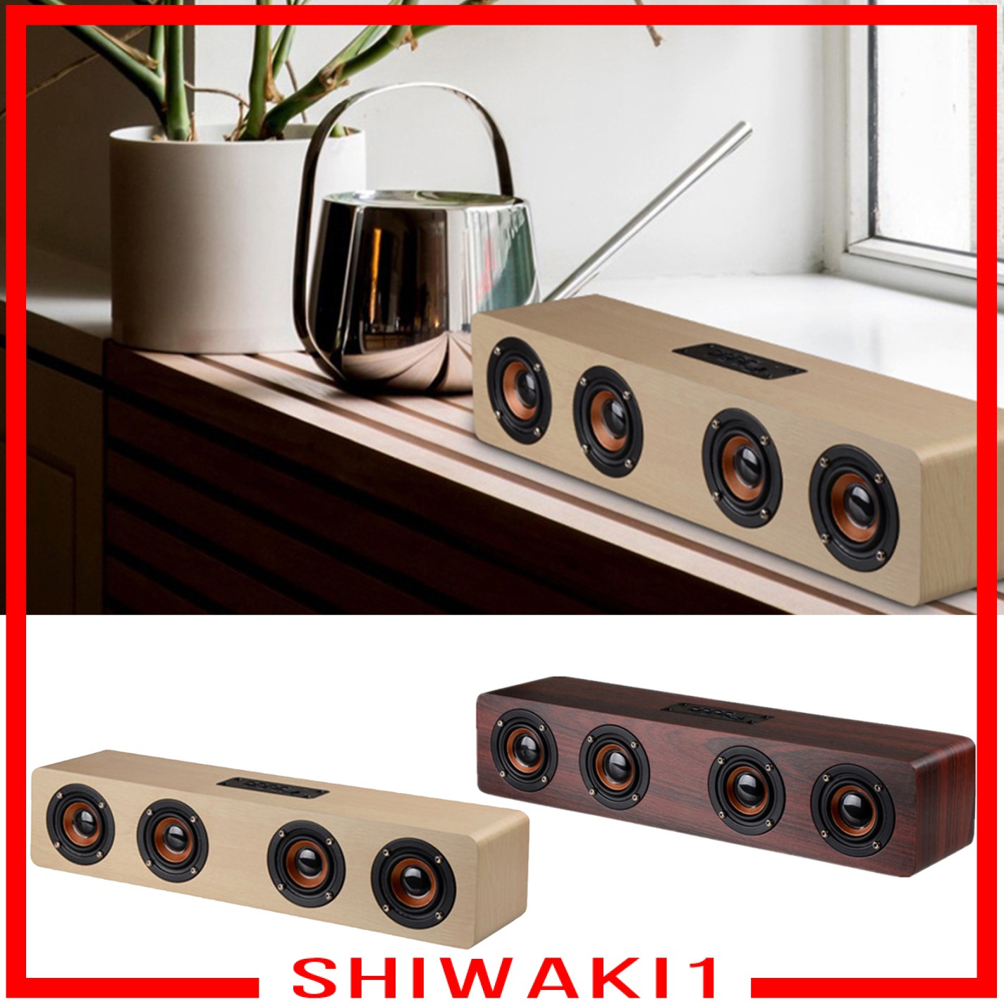 Loa Bluetooth Shiwaki1 Bằng Gỗ Âm Thanh Sống Động 380mm