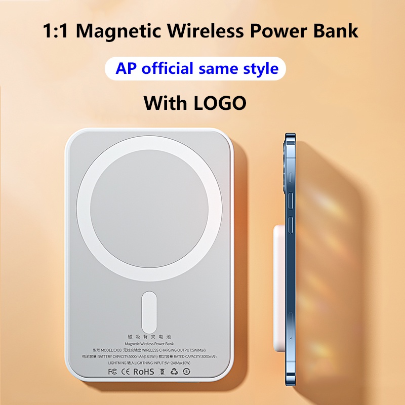 Pin Sạc Dự Phòng Không Dây 1:1 10000mAh Cho Apple Magsafe Mini iphone 13 12Pro Max