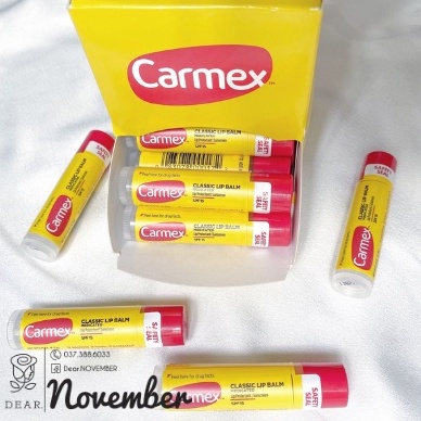 [ Bill US ] Son dưỡng môi Carmex Mỹ chống nắng SPF 15 | Son dưỡng Carmex thỏi 4.25g | Carmex Medicated Classic Lip