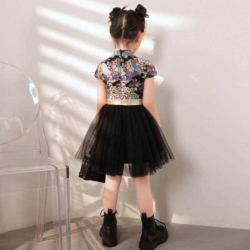 Đầm Sườn Xám Cổ Đứng Phong Cách Trung Hoa Thời Trang Mùa Hè Cho Bé Gái