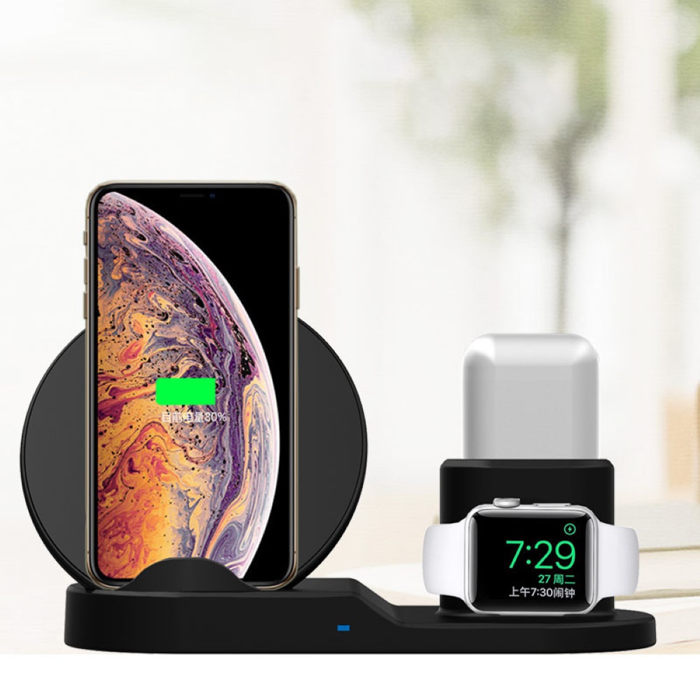 IPHONE Giá Đỡ Sạc Nhanh Không Dây 3 Trong 1 Tiện Dụng Cho Iwatch Airpods