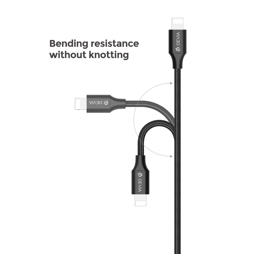 Dây cáp sạc IP DEVIA Gracious Series tốc độ 2,4A dây dù siêu bền - Hàng chính hãng, bảo hành 12 tháng