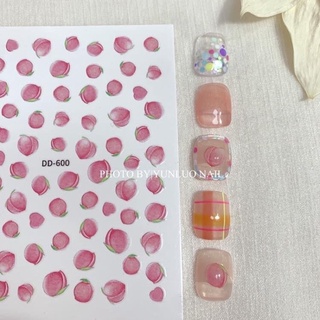 Stick đào, dâu sticker nail hình dán móng tay kute