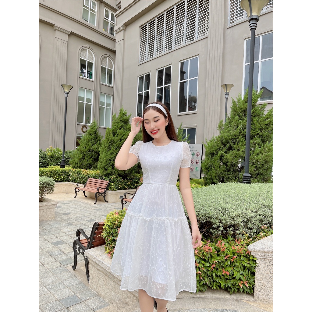 Đầm xòe voan nổi thanh lịch tiểu thư Mirabel C591