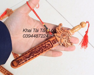 Ki.ếm gỗ đào thất tinh bát quái 20 cm