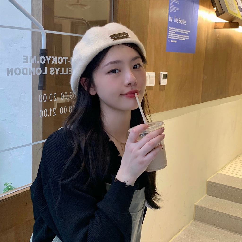 Mũ nồi MG STUDIO len đính miếng kim loại trang trí