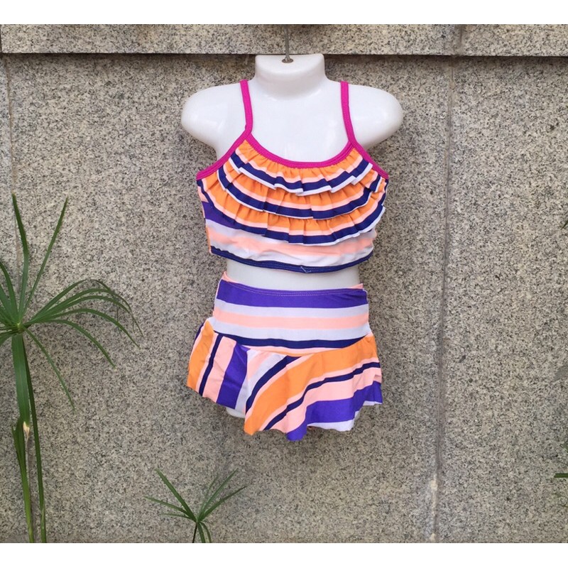 Bikini Bộ Bơi Đồ Bơi Bé Gái 2 Mảnh Rời Bèo Tầng Free Size (5-8 Tuổi) - Hàng Nhập Quảng Châu - Lucky Girl shop