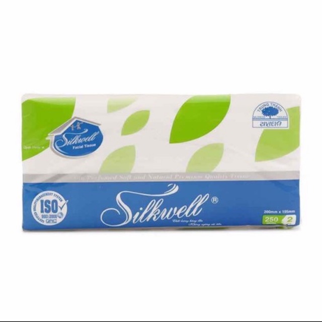 Khăn lụa giấy ăn Silkwell 250 tờ 1 gói