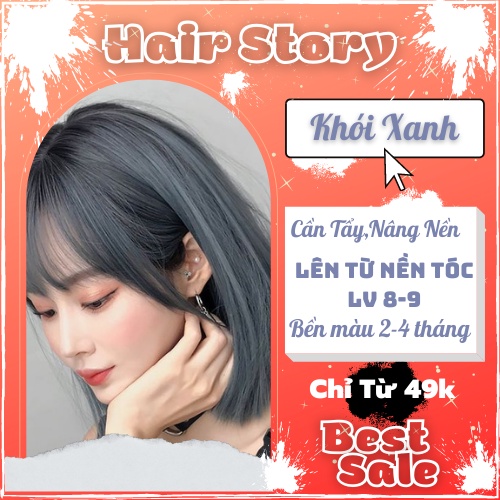 Thuốc Nhuộm Tóc Màu Khói Xanh Tẩy tóc HairStory H011