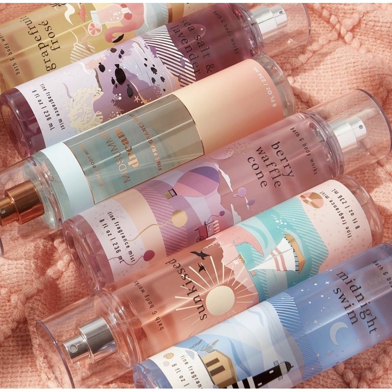 ..::✨Xịt thơm toàn thân BST SUMMER HAPPY MỚI Bath & Body Works ✨::..