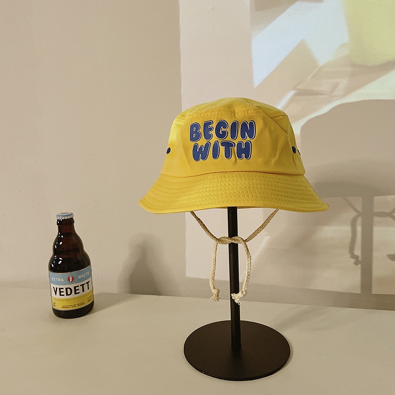 Mũ Tai Bèo Vành Rộng Chống Gió In Chữ Phong Cách Hàn Quốc Cho Bé