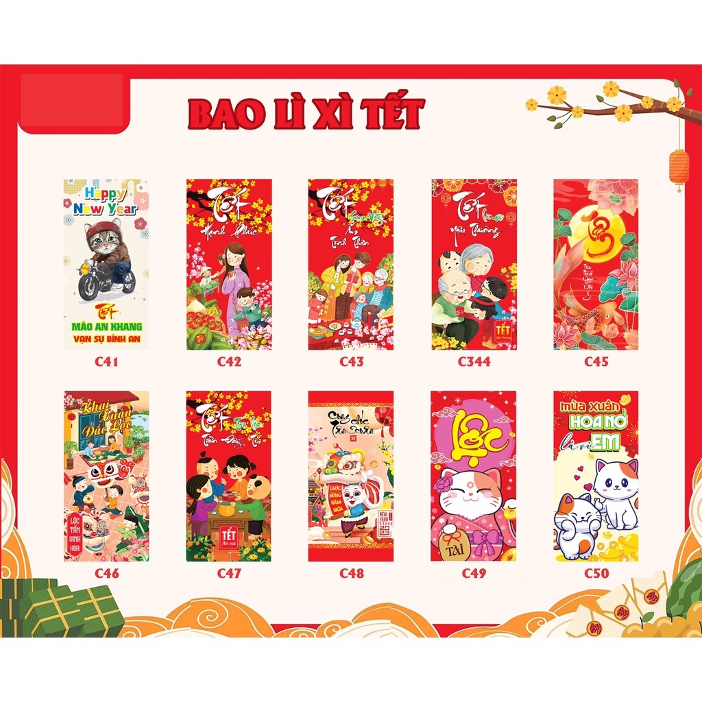 Combo 100 Lì xì 2023, lì truyền thống tết Quý Mão 2023