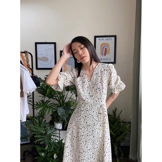 Đầm đắp tà dài họa tiết EDINI