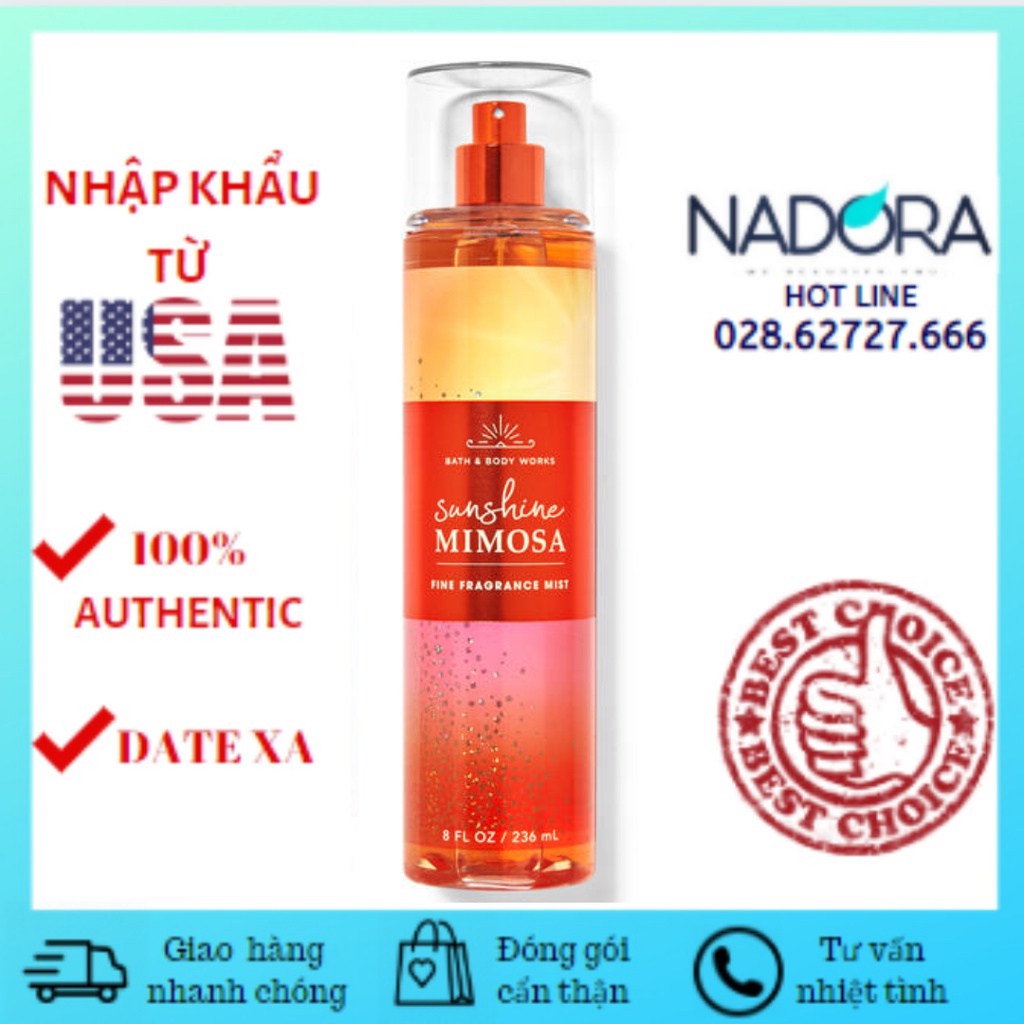 Xịt Thơm Sunshine Mimosa Bath And Body Works Body Mist 236g
