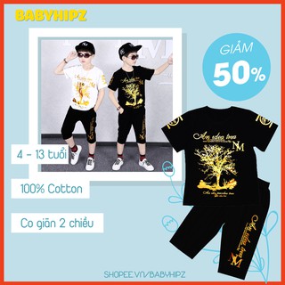 Đồ bộ bé trai mặc nhà đi chơi đẹp giá rẻ thoáng mát mùa hè chất cotton bé 4 đến 13 tuổi - BBH043